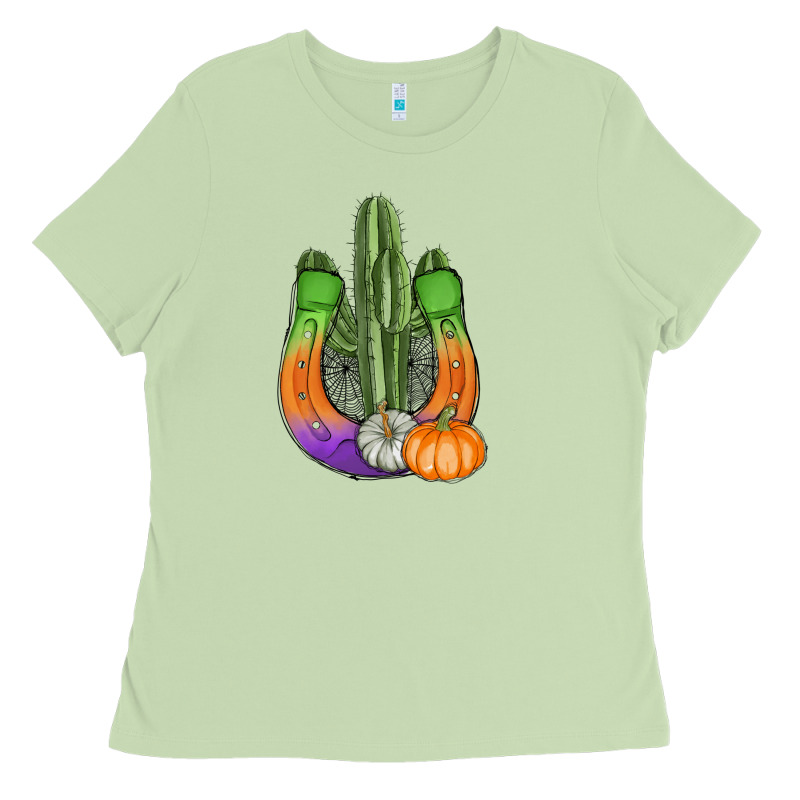 Horseshoe Halloween Cactus Ladies Tee by AdoDesignShop | Teevron