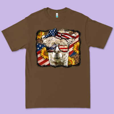 4th Of July Llama Premium Tee Designed By Lillyallendesigns