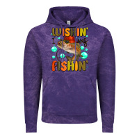 Cloud Purple wishing i was fishing Vintage Hoodie - MaliasSmallBusiness