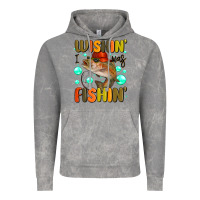 Cloud Rock wishing i was fishing Vintage Hoodie - MaliasSmallBusiness