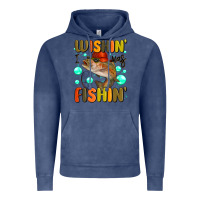 Vintage Denim wishing i was fishing Vintage Hoodie - MaliasSmallBusiness