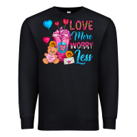 Black Love More Worry Less Valentines Day Cold Drink Premium Sweatshirt - FaDigitalArtStudio