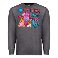 Charcoal Heather Love More Worry Less Valentines Day Cold Drink Premium Sweatshirt - FaDigitalArtStudio