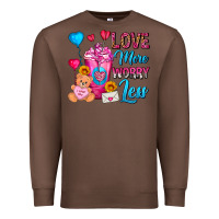 Chestnut Love More Worry Less Valentines Day Cold Drink Premium Sweatshirt - FaDigitalArtStudio
