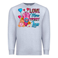 Heather Grey Love More Worry Less Valentines Day Cold Drink Premium Sweatshirt - FaDigitalArtStudio