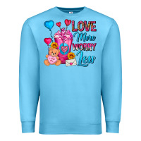 Ocean Blue Love More Worry Less Valentines Day Cold Drink Premium Sweatshirt - FaDigitalArtStudio