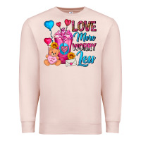 Pale Pink Love More Worry Less Valentines Day Cold Drink Premium Sweatshirt - FaDigitalArtStudio