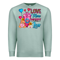 Seafoam Love More Worry Less Valentines Day Cold Drink Premium Sweatshirt - FaDigitalArtStudio