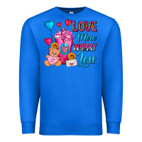 True Royal Love More Worry Less Valentines Day Cold Drink Premium Sweatshirt - FaDigitalArtStudio