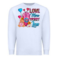 White Love More Worry Less Valentines Day Cold Drink Premium Sweatshirt - FaDigitalArtStudio