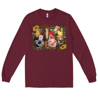 Burgundy western farm animals Long Sleeve Tee - RanaPortraitStore