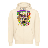 Sandshell meowdi gras mardi gras cat Zipper Hoodie - CowGirlArtShop