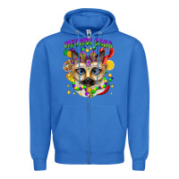 True Royal meowdi gras mardi gras cat Zipper Hoodie - CowGirlArtShop