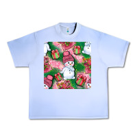 Grape Ice cute snowman and gift box with leopard seamless pattern bbs Urban Heavy Tee - BundleAndBundleShop