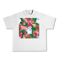 Lunar Rock cute snowman and gift box with leopard seamless pattern bbs Urban Heavy Tee - BundleAndBundleShop