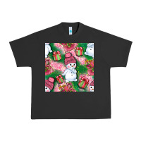 Pigment Black cute snowman and gift box with leopard seamless pattern bbs Urban Heavy Tee - BundleAndBundleShop