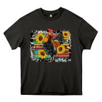 Asphalt western rooster coop animals sunflowers cowhide serape wooden Heavy Core Tee - Artiststas