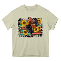 Mossy western rooster coop animals sunflowers cowhide serape wooden Heavy Core Tee - Artiststas