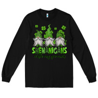 Black shenanigans with my gnomies st patricks day gnomes Long Sleeve Tee - Jasminsmagicworld