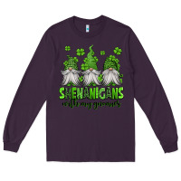 Plum shenanigans with my gnomies st patricks day gnomes Long Sleeve Tee - Jasminsmagicworld