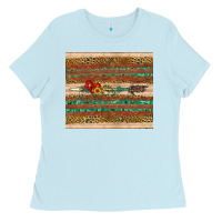 Baby Blue arrow wooden sunflower Ladies Tee - Artiststas