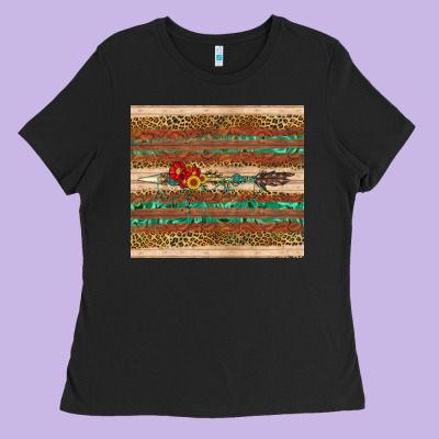 Arrow Wooden Sunflower Ladies Tee Designed By Artiststas