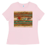 Bubblegum Pink arrow wooden sunflower Ladies Tee - Artiststas