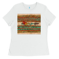 White arrow wooden sunflower Ladies Tee - Artiststas