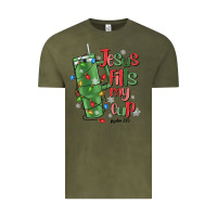 Vintage Olive jesus fills my cup psalm 25 5 Vintage Tee - MaliasSmallBusiness