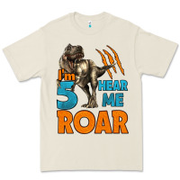 Bone i'm five hear me roar dinosaur birthday Premium Tee - LillyAllenDesigns