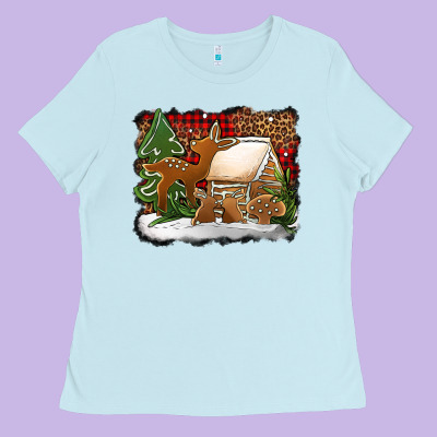 Christmas Cookies Buffalo Plaid Ladies Tee Designed By Jasminsmagicworld