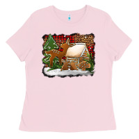 Bubblegum Pink Christmas cookies buffalo plaid Ladies Tee - Jasminsmagicworld