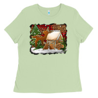 Matcha Christmas cookies buffalo plaid Ladies Tee - Jasminsmagicworld
