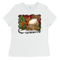 White Christmas cookies buffalo plaid Ladies Tee - Jasminsmagicworld