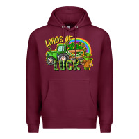 Burgundy Loads of luck tractor Premium Hoodie - CowGirlArtShop