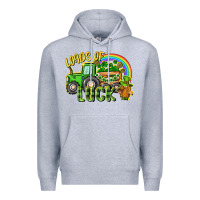 Heather Grey Loads of luck tractor Premium Hoodie - CowGirlArtShop