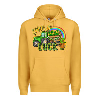 Mustard Loads of luck tractor Premium Hoodie - CowGirlArtShop