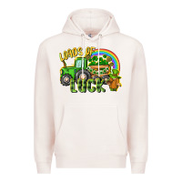 Pale Pink Loads of luck tractor Premium Hoodie - CowGirlArtShop