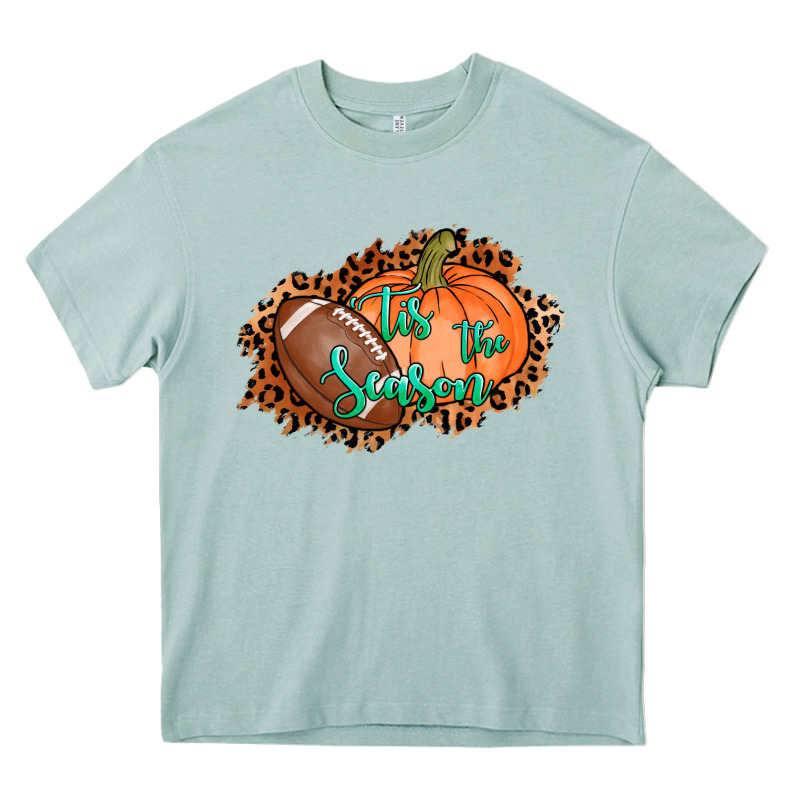 Tis The Season Football Pumpkin Heavy Core Tee by AdoDesignShop | Teevron