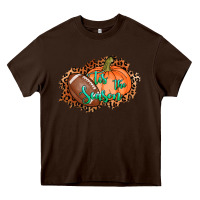 Chocolate Brown tis the season football pumpkin Heavy Core Tee - AdoDesignShop