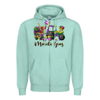Seafoam mardi gras tractor Zipper Hoodie - CowGirlArtShop