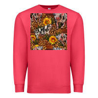 Cardinal Western Spotted Pig With Sunflowers Seamless Premium Sweatshirt - FaDigitalArtStudio