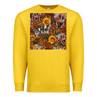 Western Spotted Pig With Sunflowers Seamless Premium Sweatshirt | Teevron