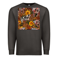 Smoke Western Spotted Pig With Sunflowers Seamless Premium Sweatshirt - FaDigitalArtStudio