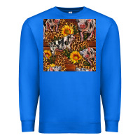 True Royal Western Spotted Pig With Sunflowers Seamless Premium Sweatshirt - FaDigitalArtStudio