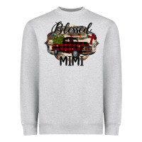 Heather Grey Blessed Mimi Christmas Truck Heavyweight Sweatshirt - Bettercallsaul