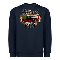 Navy Blessed Mimi Christmas Truck Heavyweight Sweatshirt - Bettercallsaul