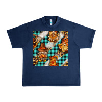 Navy thanksgiving gnomies with leopard and tartan seamless pattern bbs Urban Heavy Tee - BundleAndBundleShop