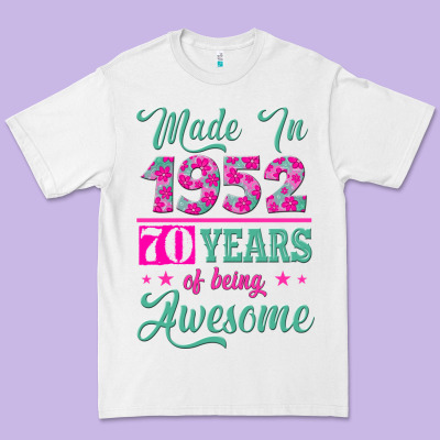 Made In 1952, 70 Years Of Being Awesome Kopya Premium Tee Designed By Jasminsmagicworld
