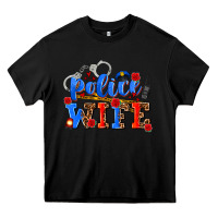 Black police wife Heavy Core Tee - AdoDesignShop